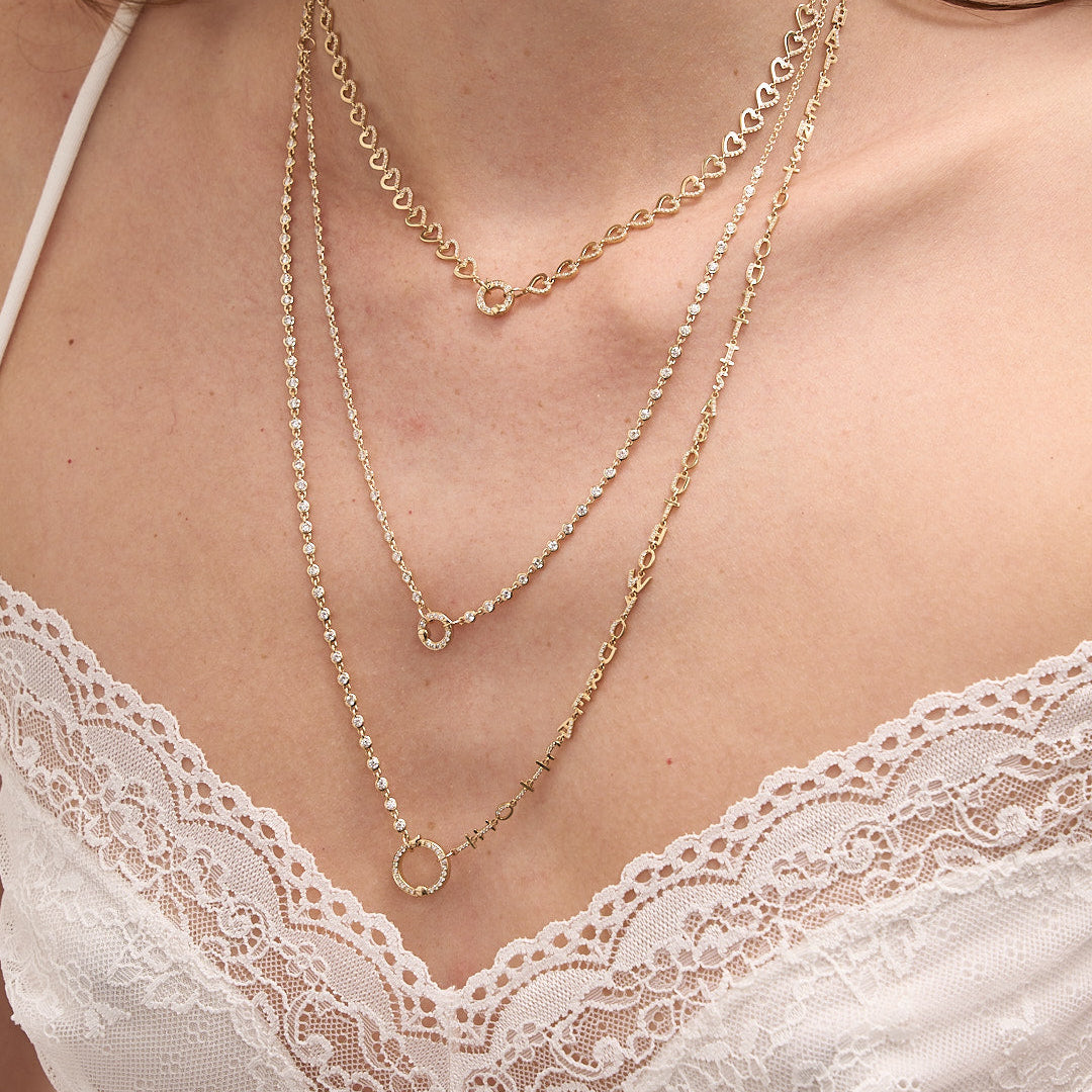 Long Tiny Letters Transformer Necklace
