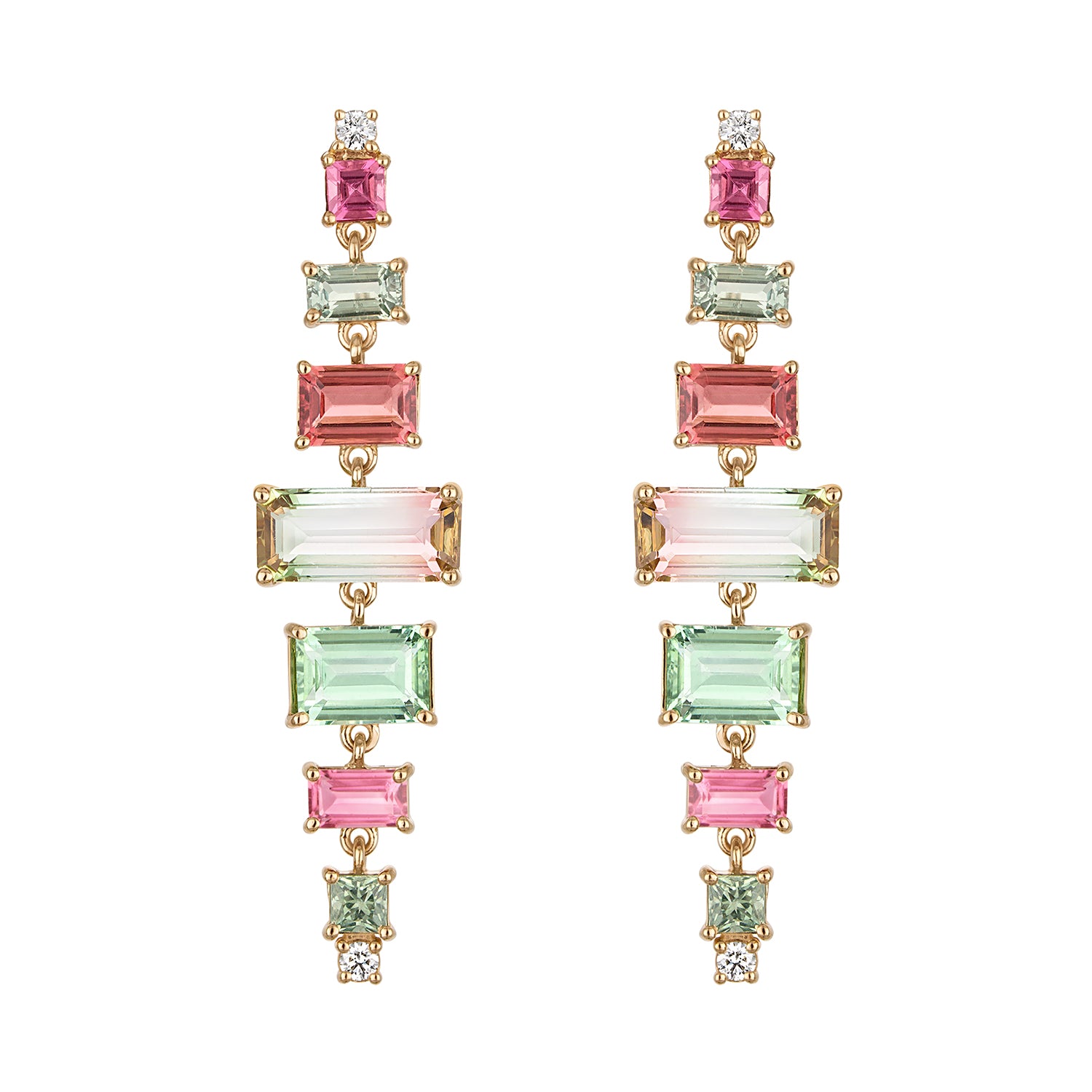 Bicolor Tourmaline drop Earrings