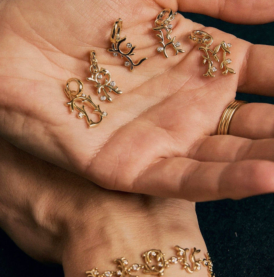 Vine Initial Pendants