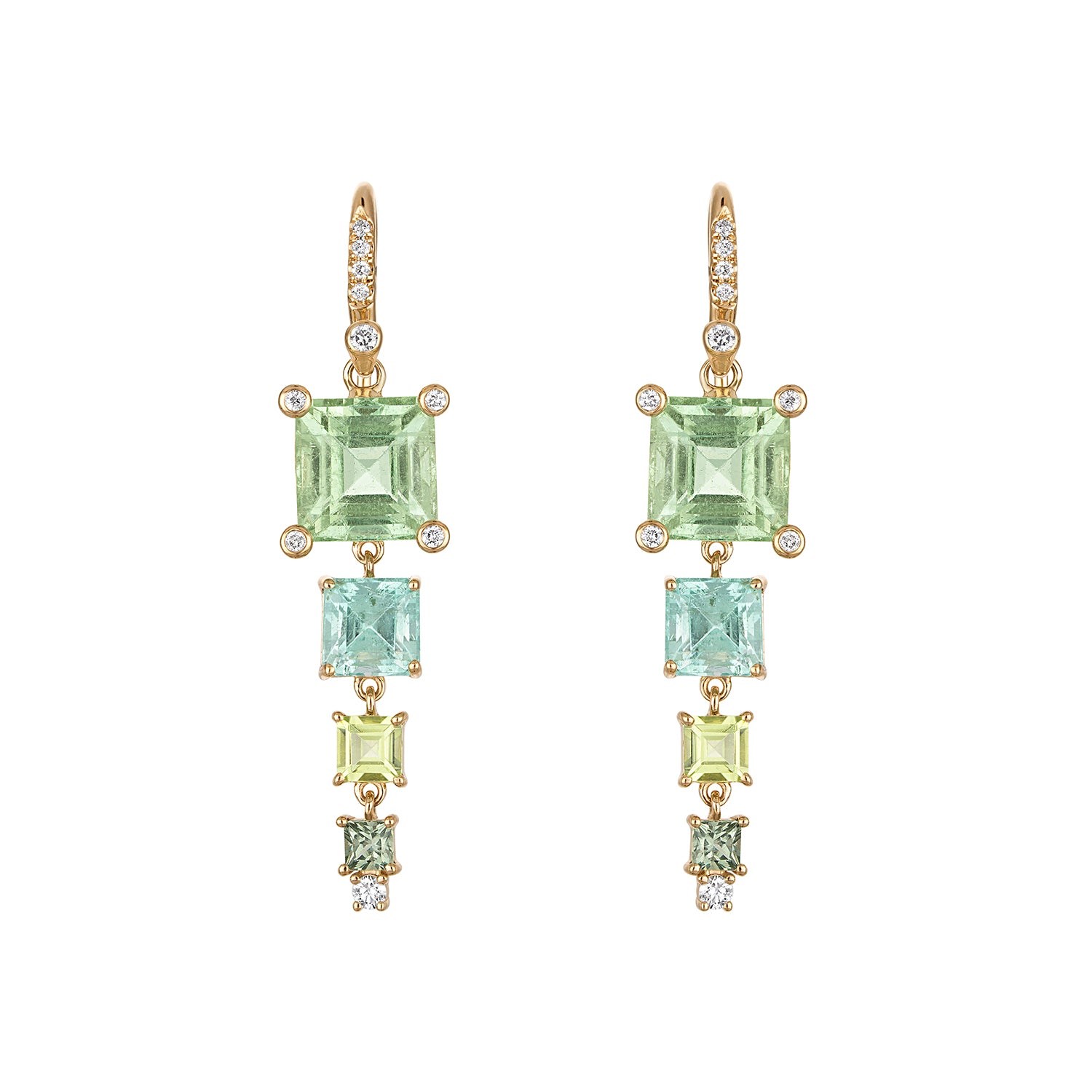 Blue Tourmaline drop Earrings