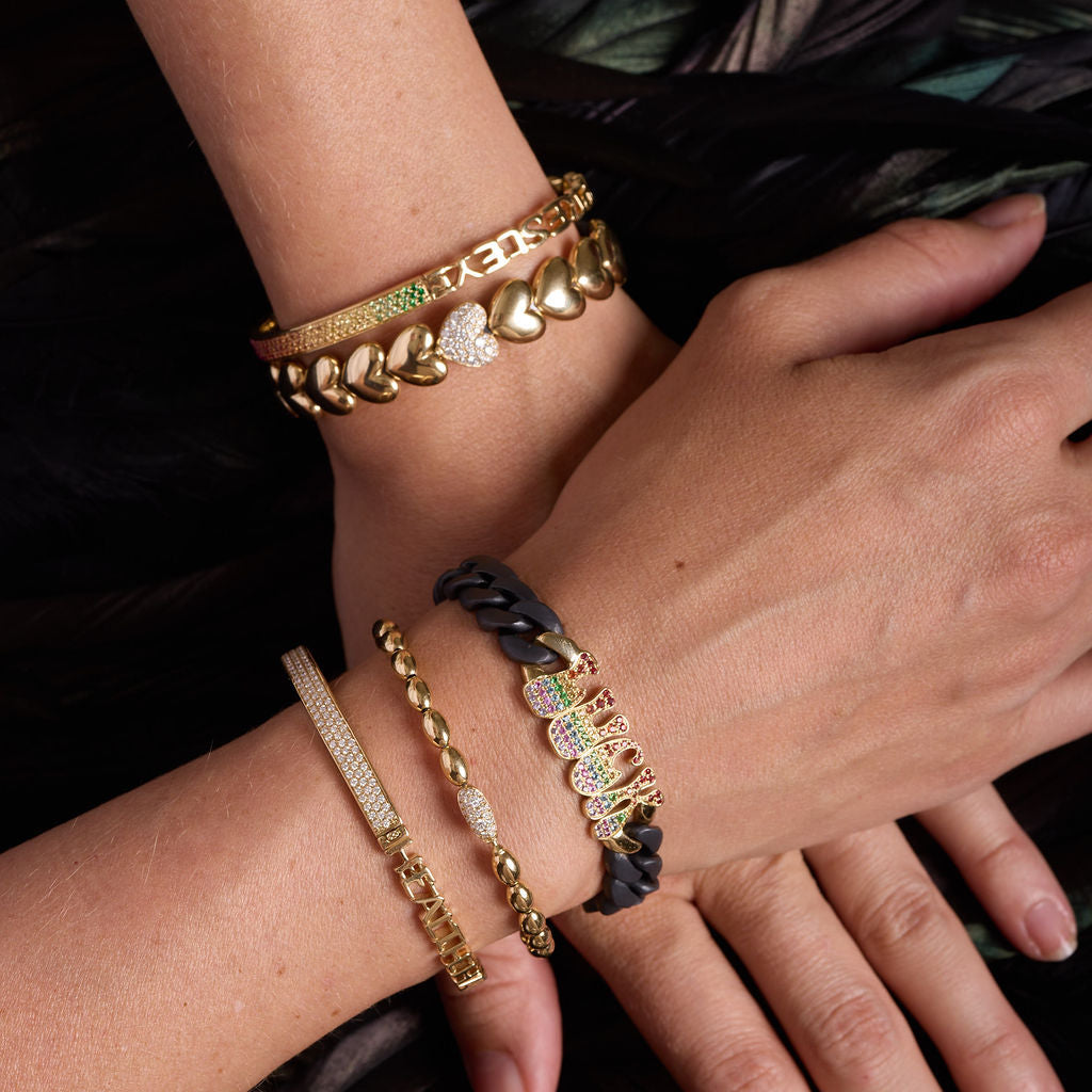 In the Black Curb Mantra Bracelet