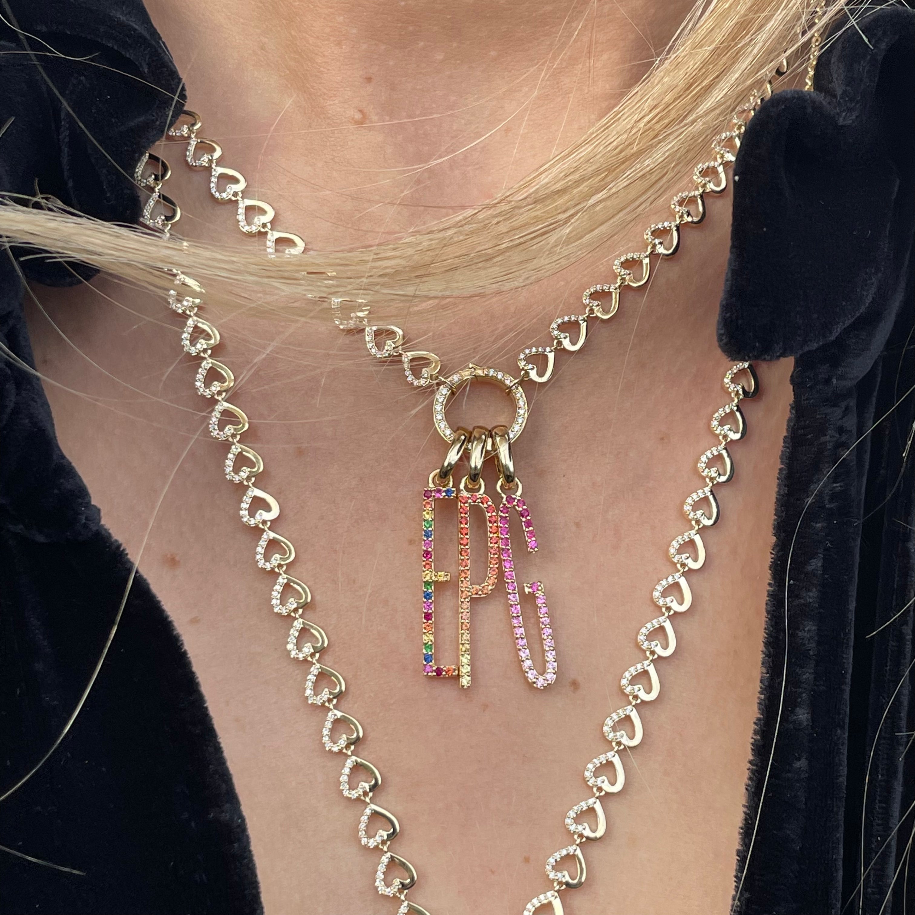 Elongated Ombre Initial Pendants