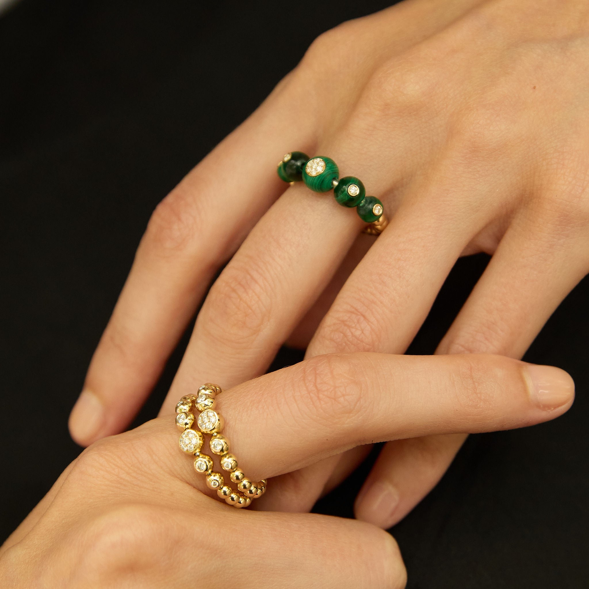 Beaded Bubble Stack Ring