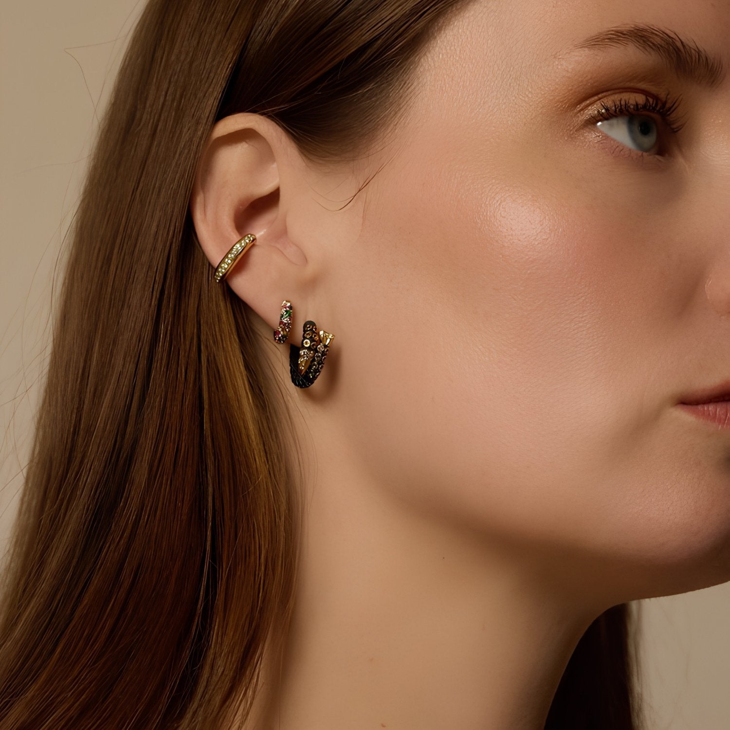 In the Black Swedish Fish Earrings