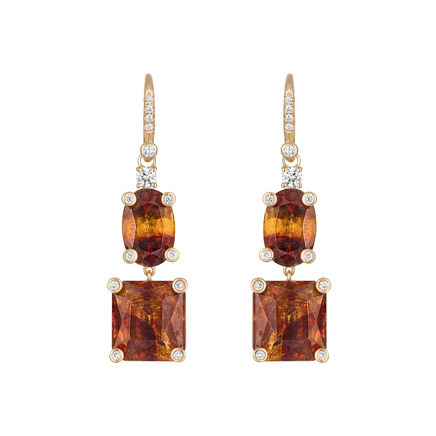 Sphalerite Diamond Drop Earrings