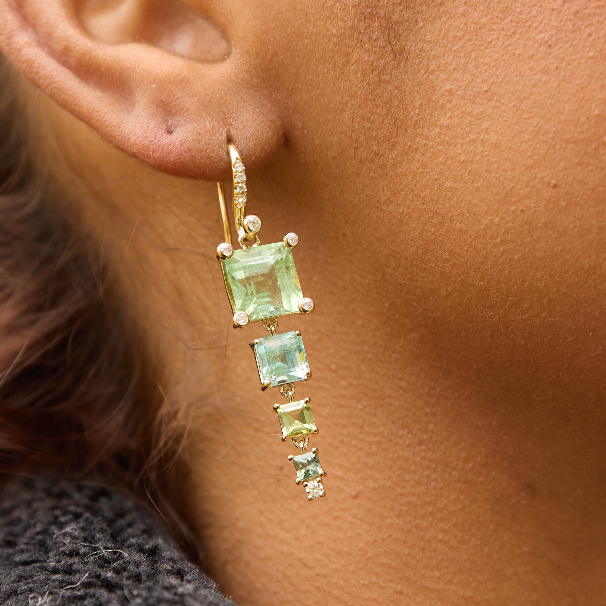 Blue Tourmaline drop Earrings