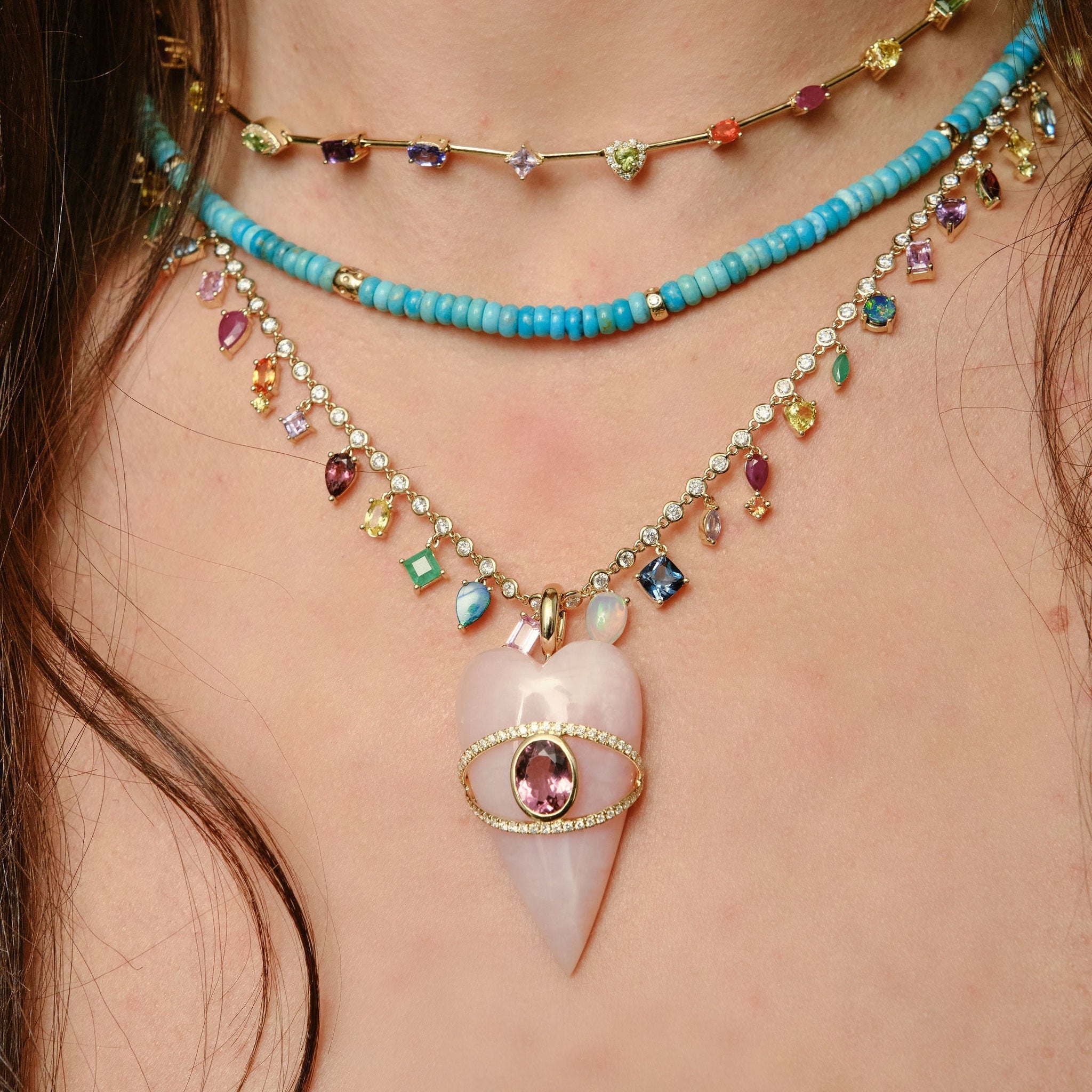 Stoned Heart Pendants