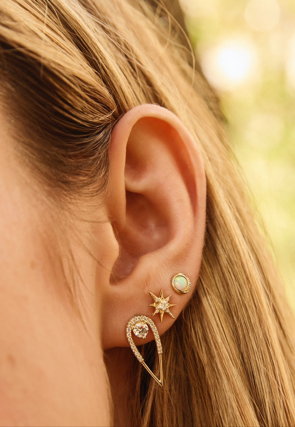 Peacock Studs-Studs-Eden Presley Fine Jewelry side look 