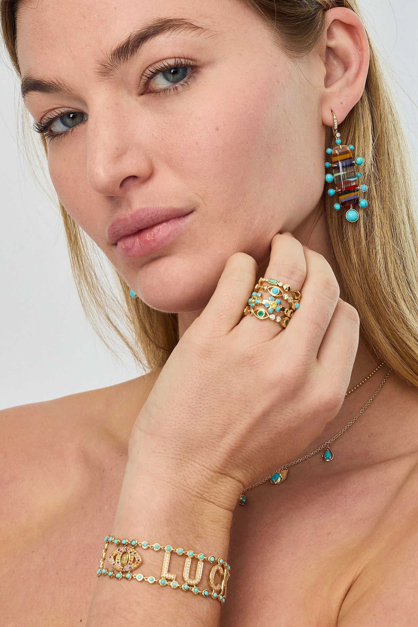 Fordite, Turquoise Diamond drop Earrings