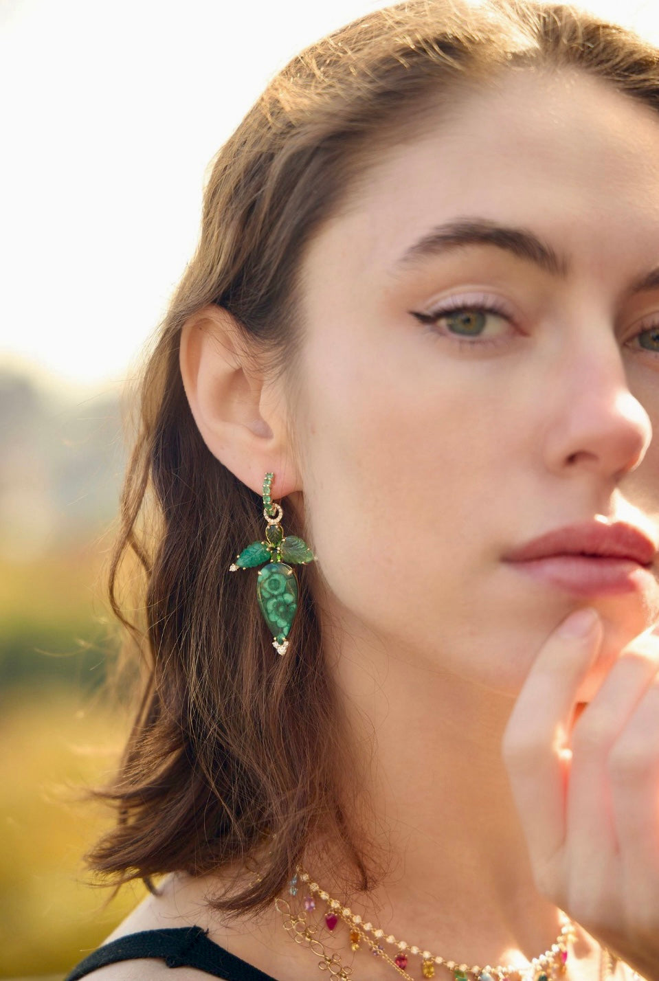 Malachite Emerald Drop Earrings