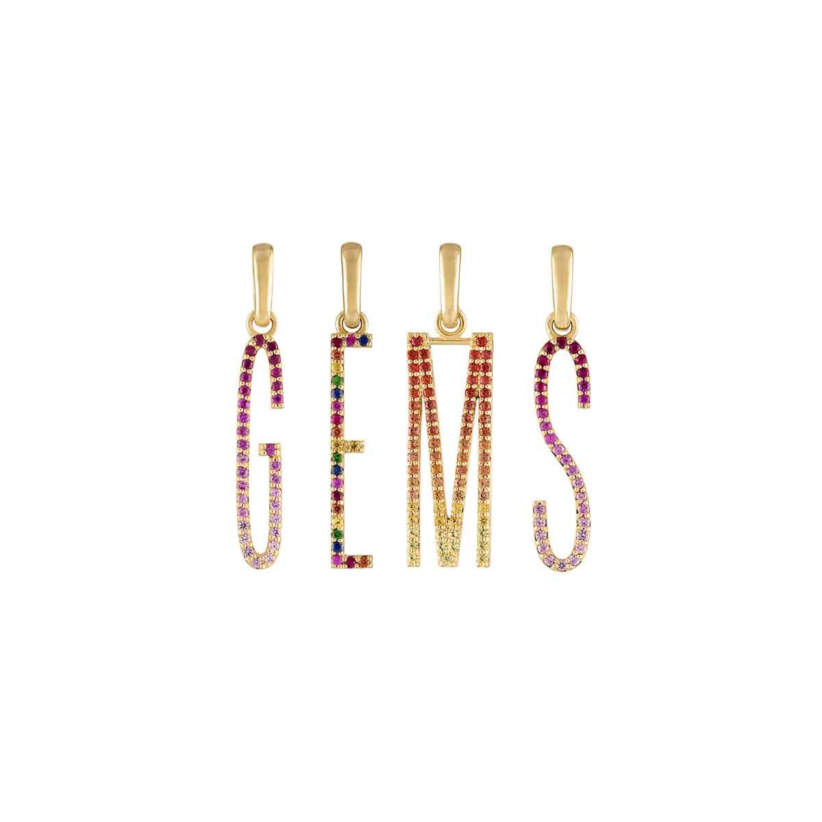Elongated Ombre Initial Pendants