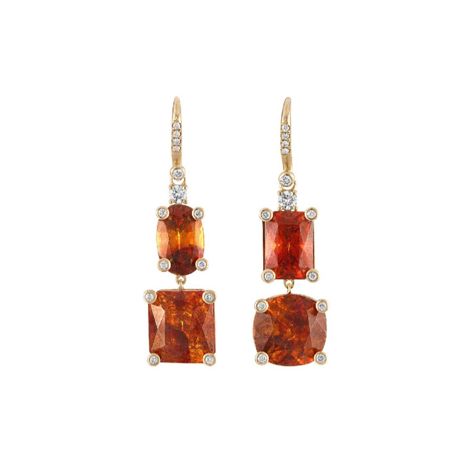 Sphalerite Diamond Drop Earrings