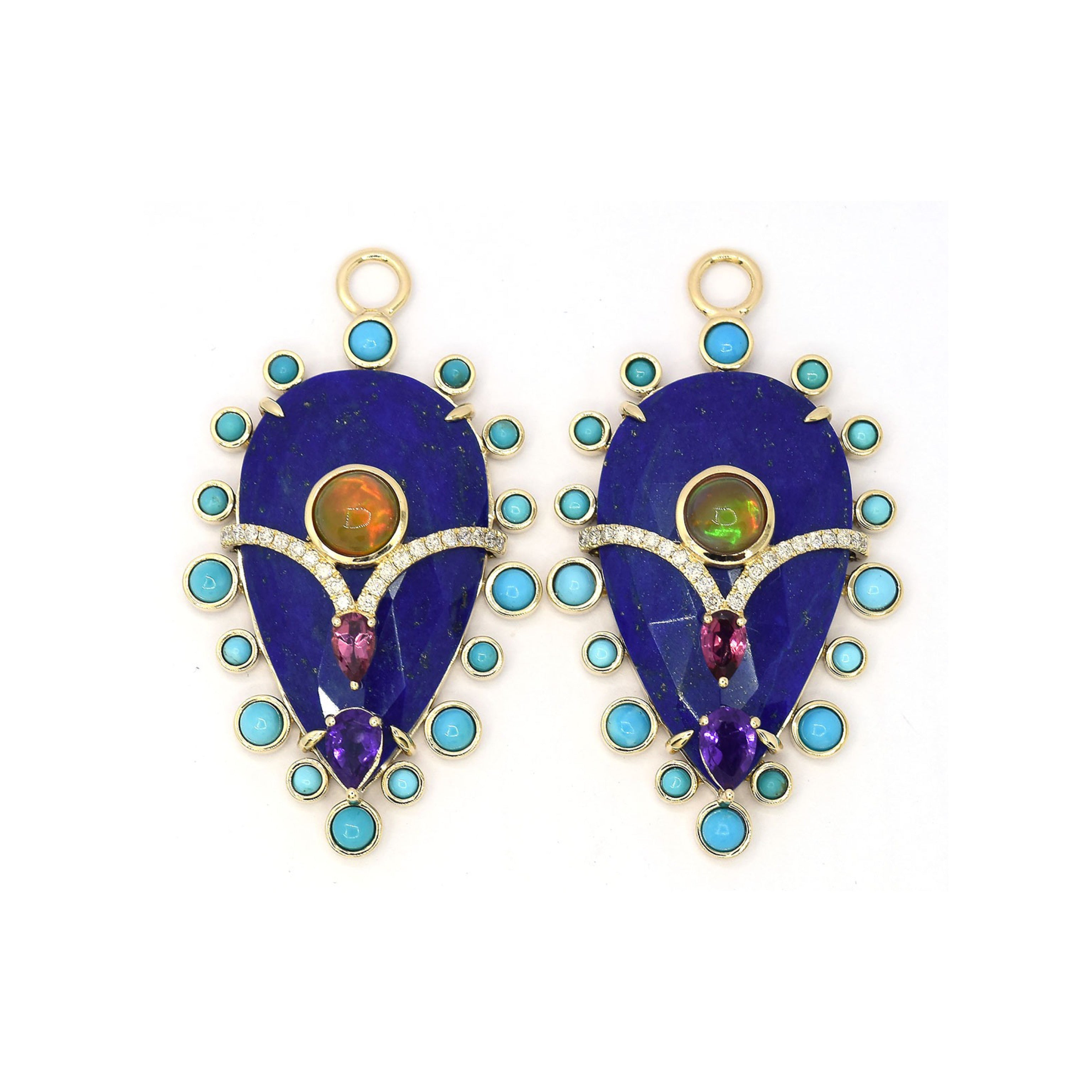 Lapis Turquoise drop Earrings