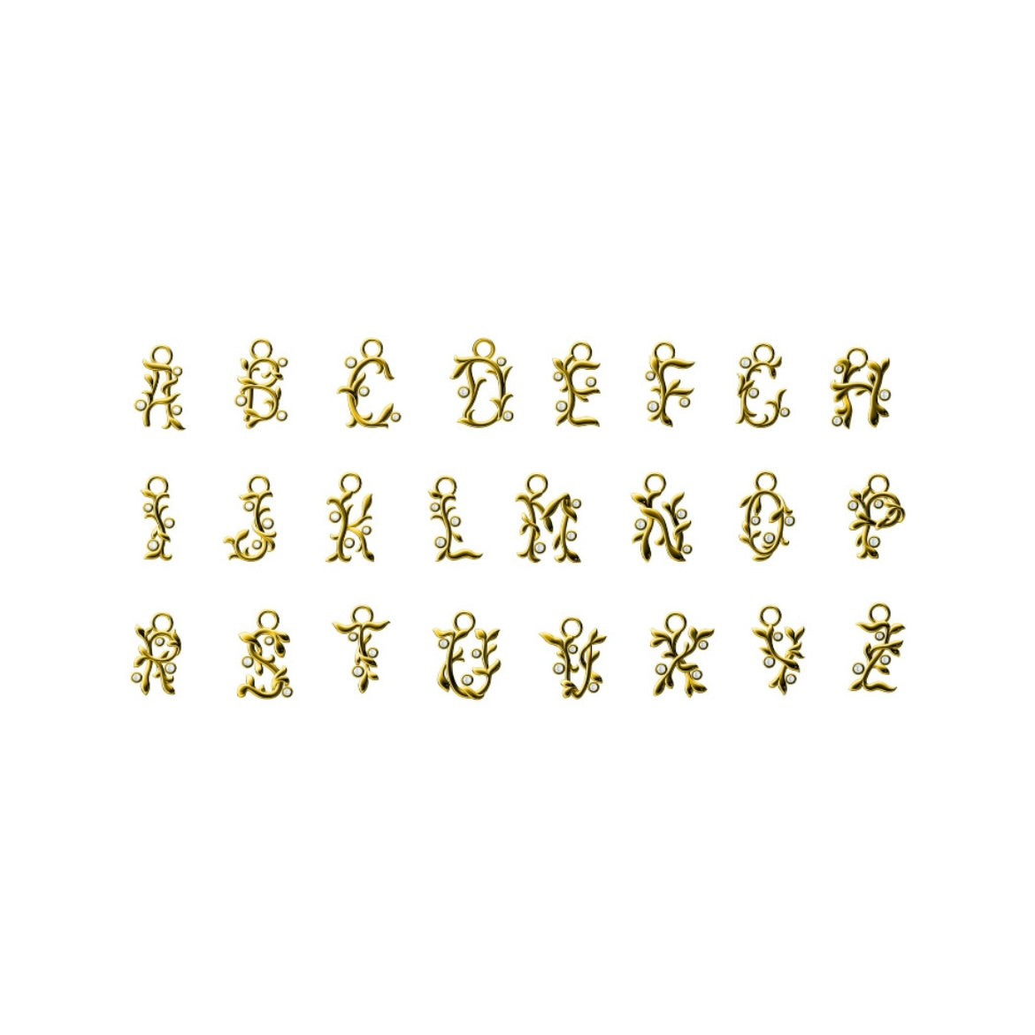 Golden Vine Diamond Letter Collar Necklace