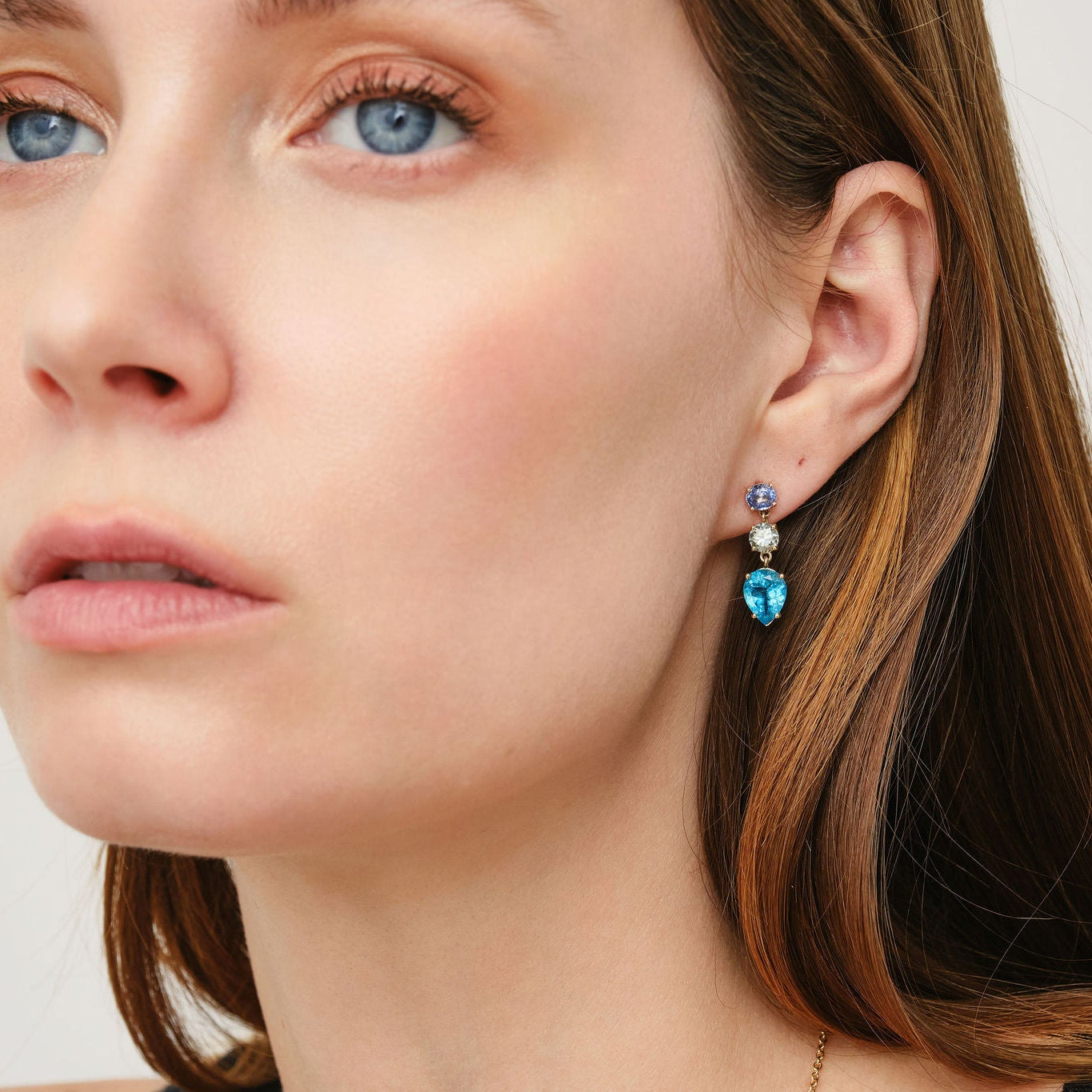 Blue Green Sapphire and Zircon Drops