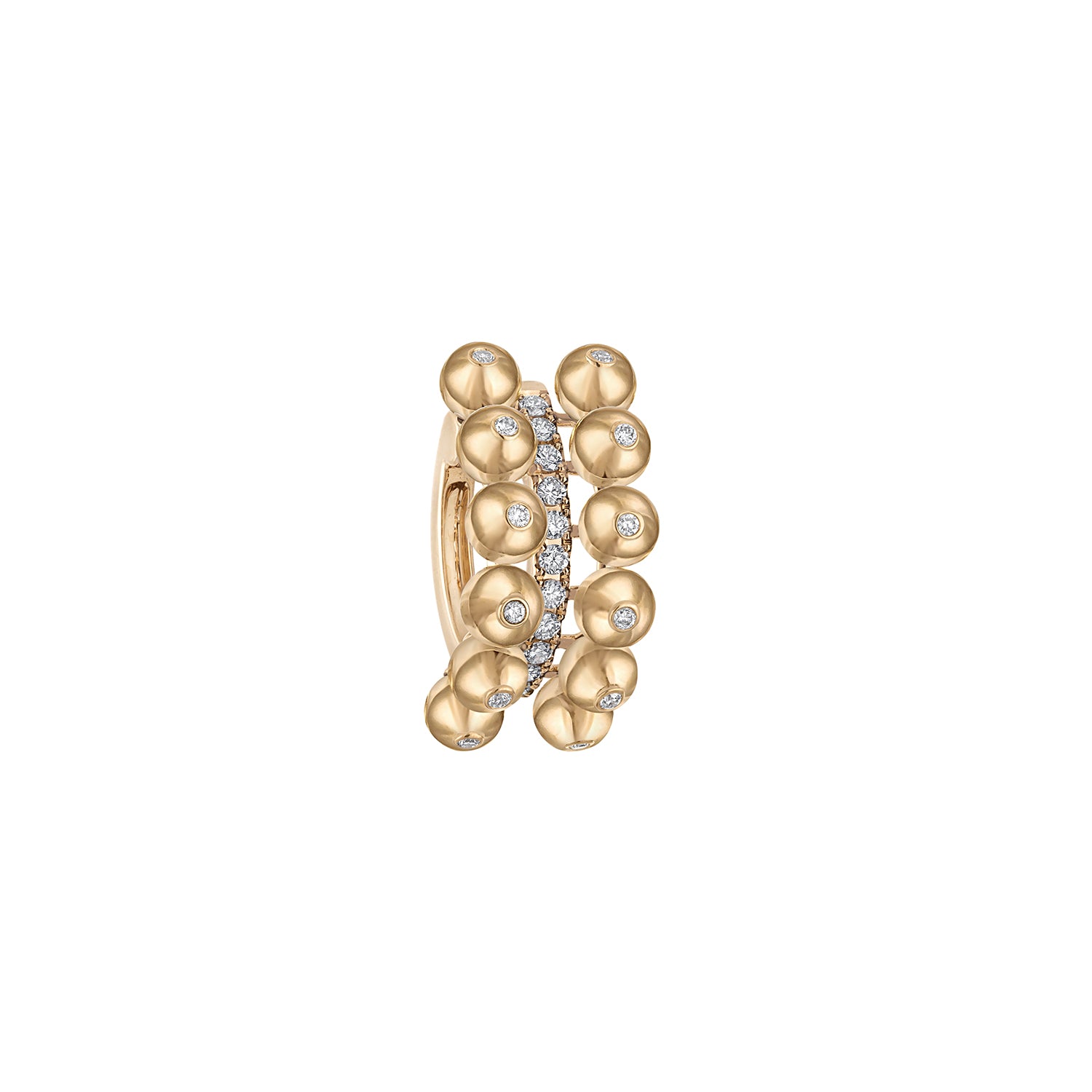  Golden  Bubbles Double Row Ear Cuff