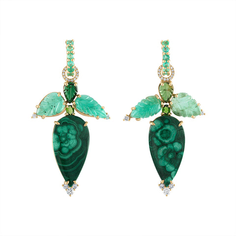Malachite Emerald Drop Earrings