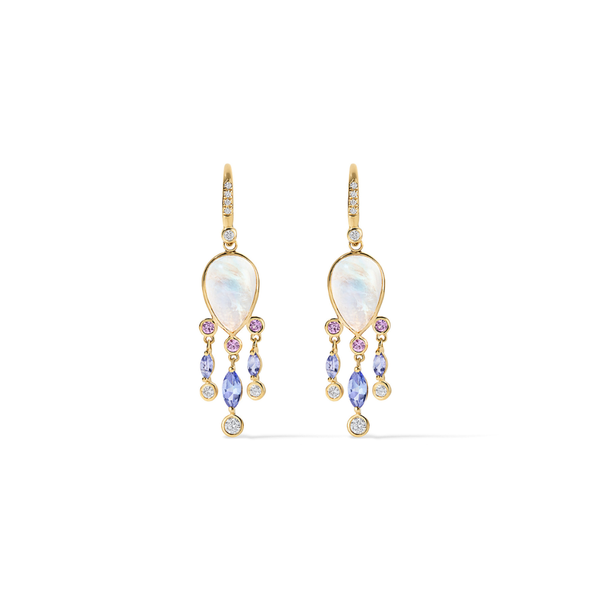 Rainbow & Roses Chandelier Earrings