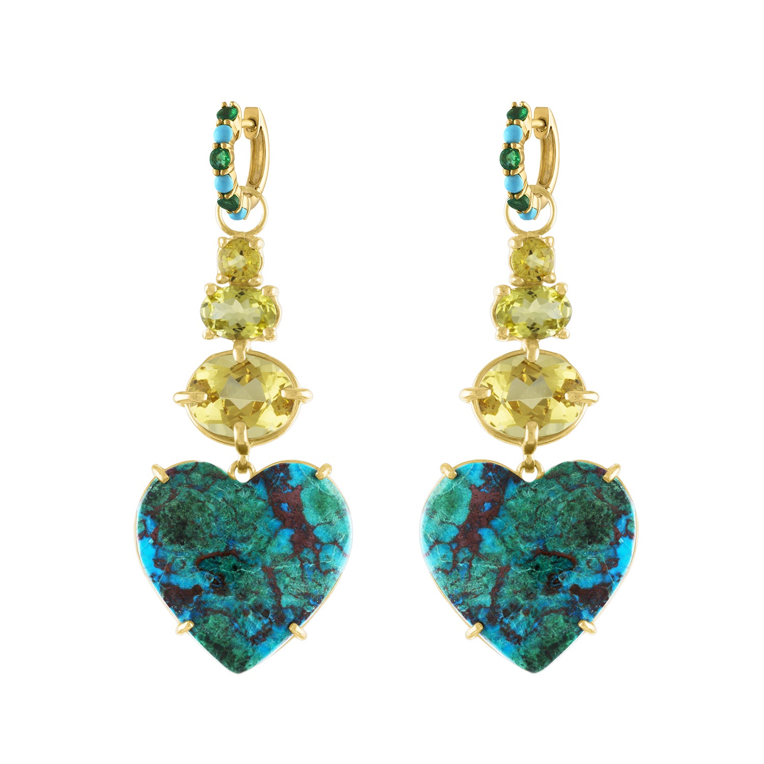 Chrysocolla & Yellow Tourmaline Dream/Love Earrings