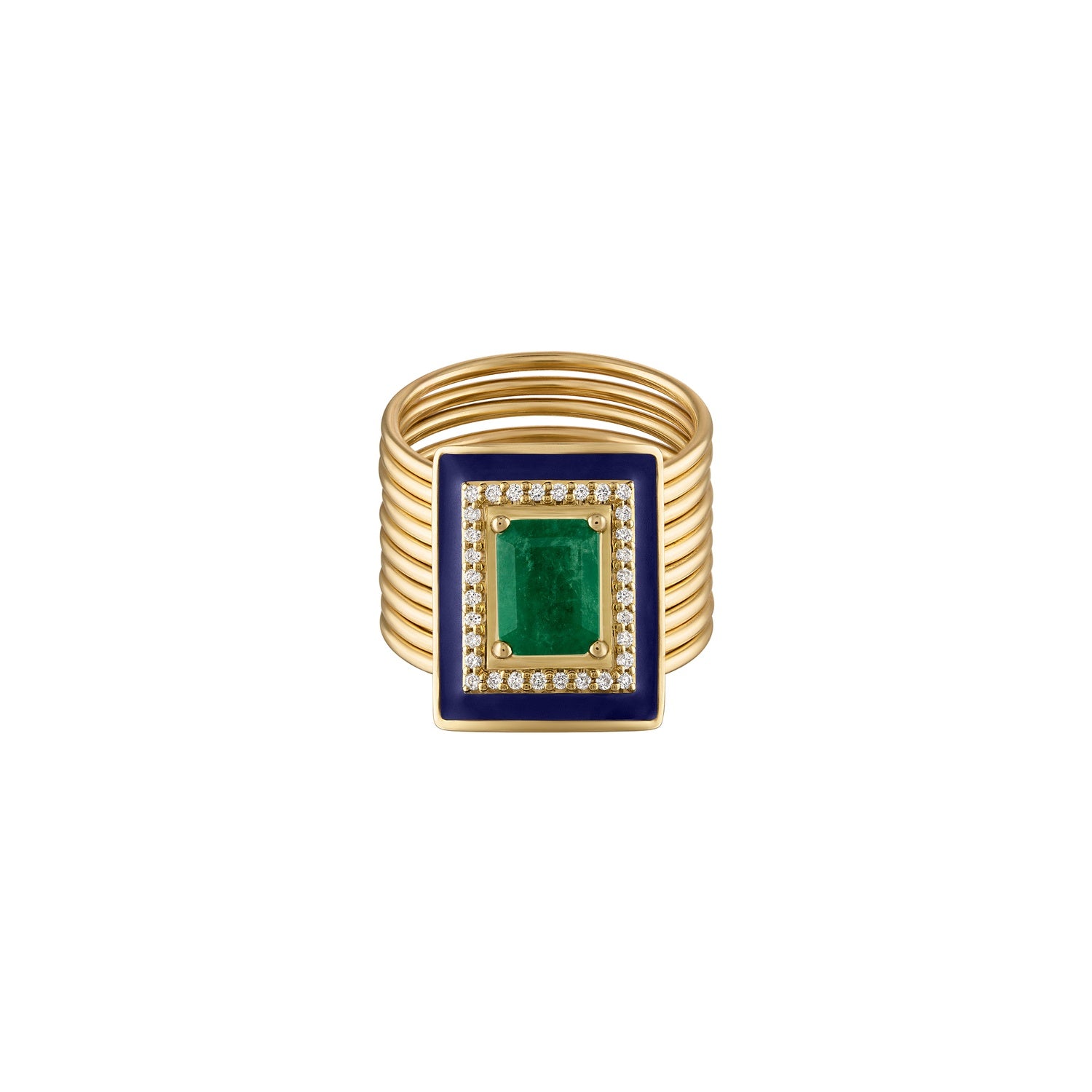 Emerald Diamond Harem Ring