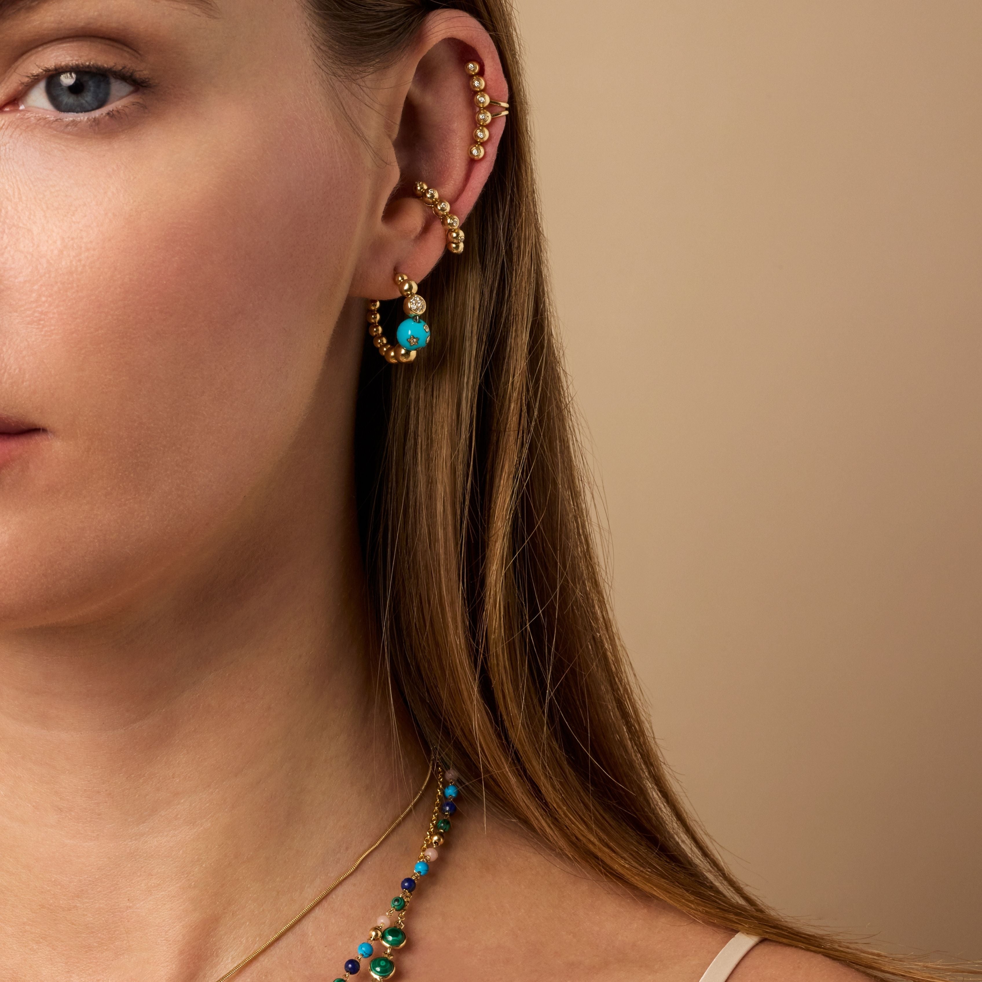 Bubbles Single Row Ear Cuff