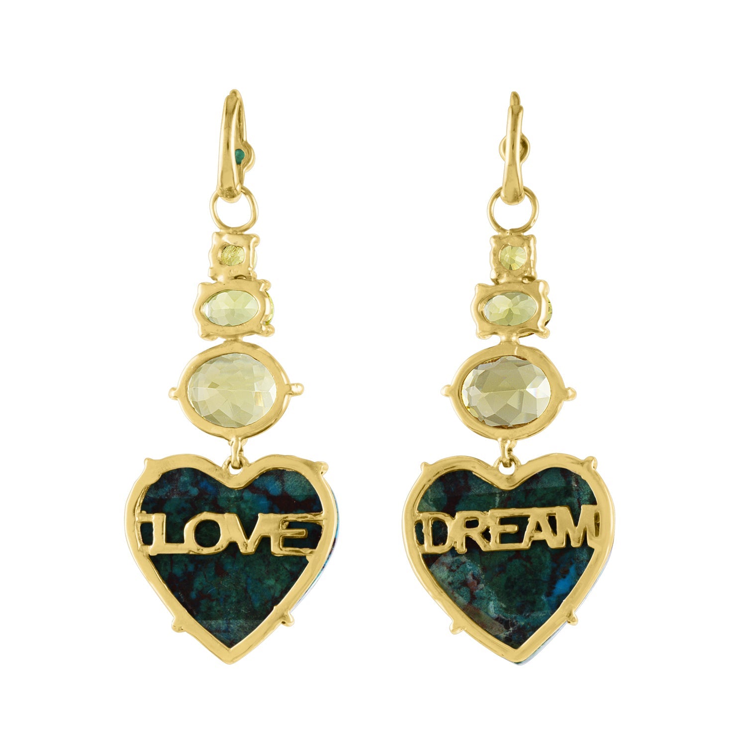 Chrysocolla & Yellow Tourmaline Dream/Love Earrings-Earring-Eden Presley Fine Jewelry