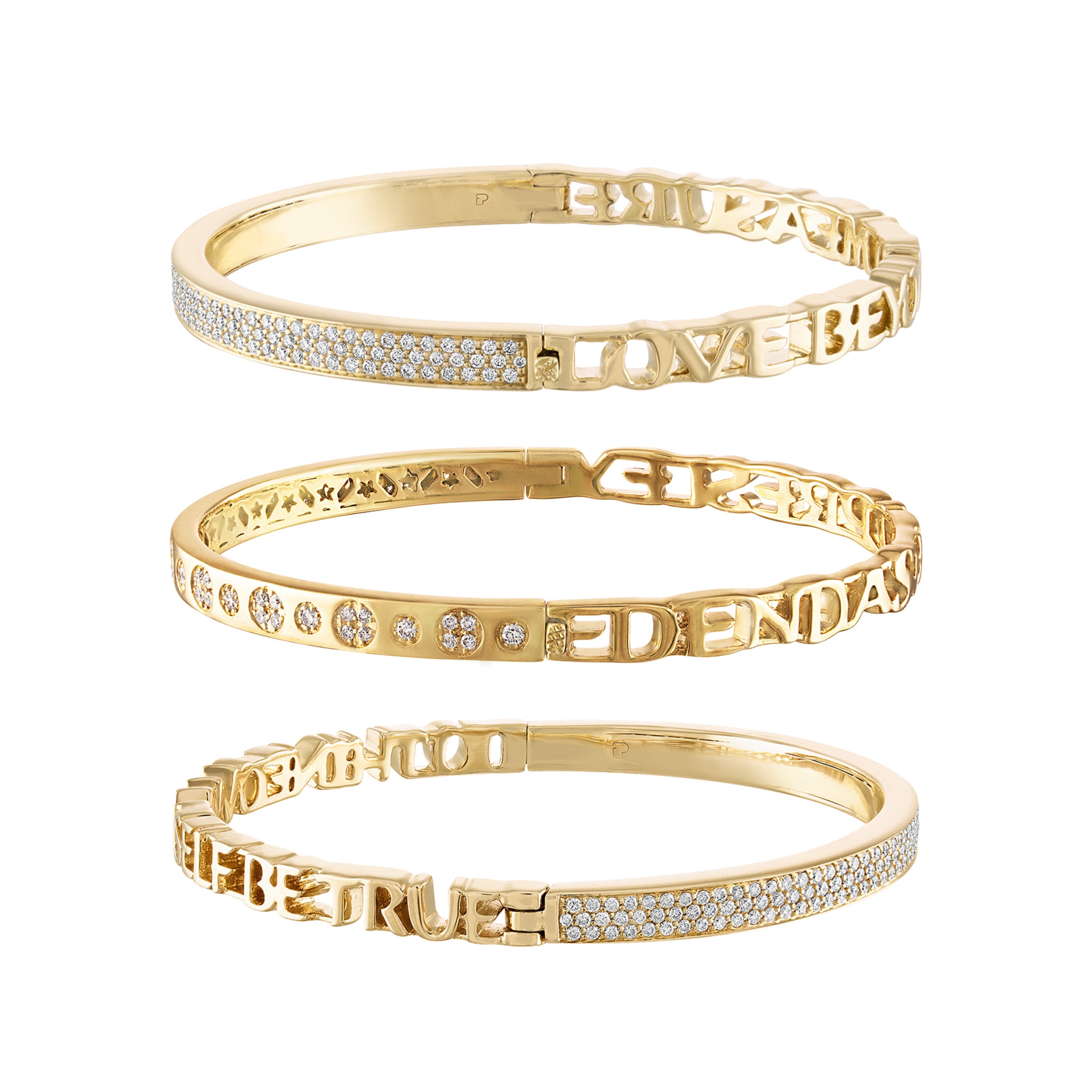 Diamond Half & Half Bangle-Bracelets-Eden Presley Fine Jewelry