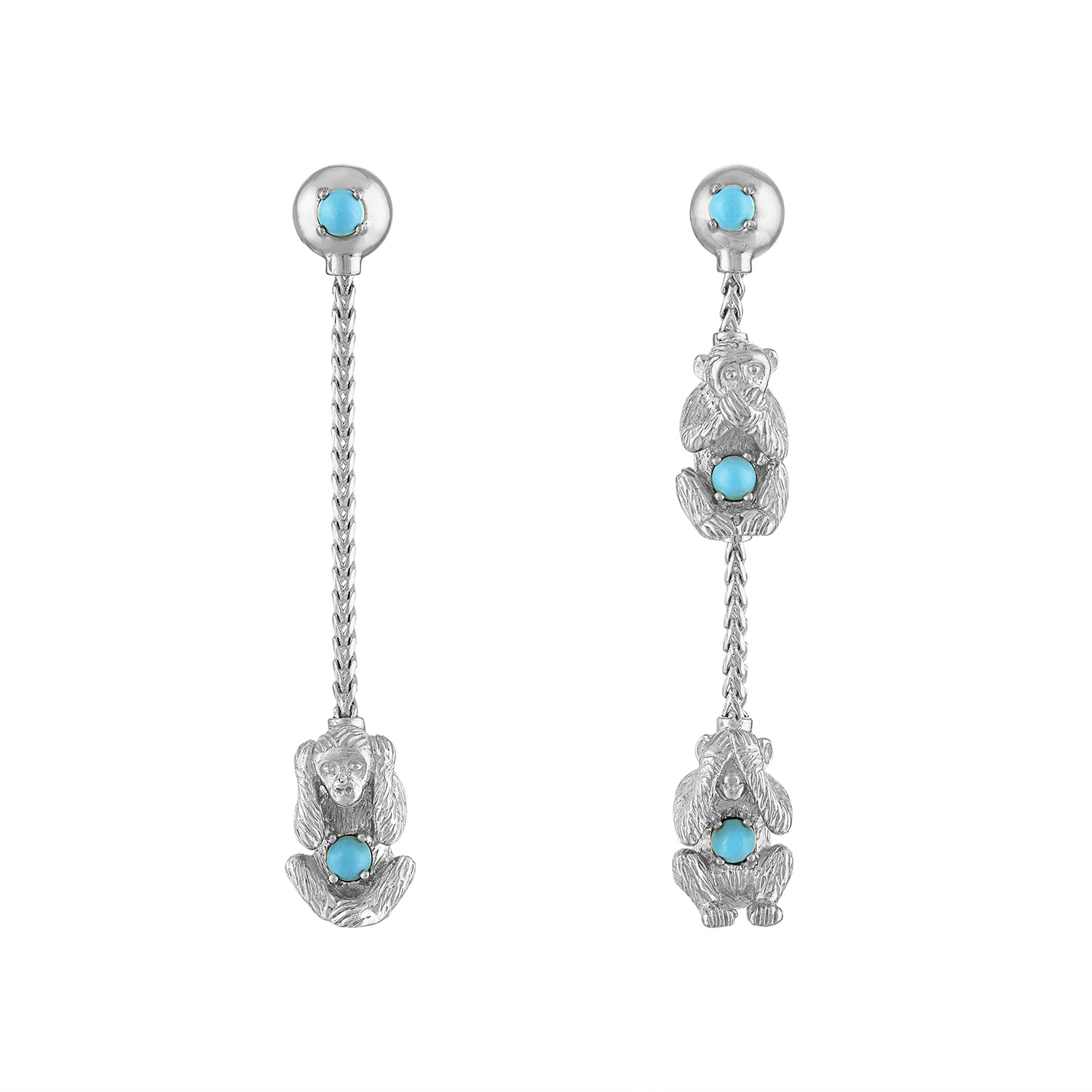 Wise Monkey Drop Earrings