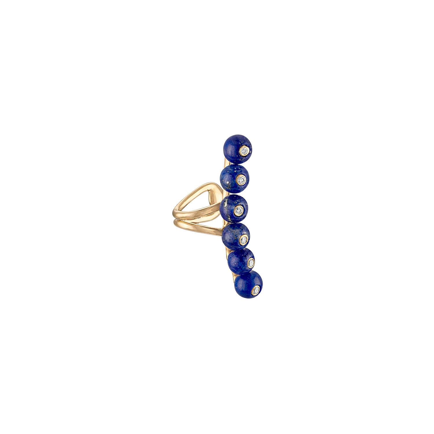  Blue Bubbles Single Row Ear Cuff 