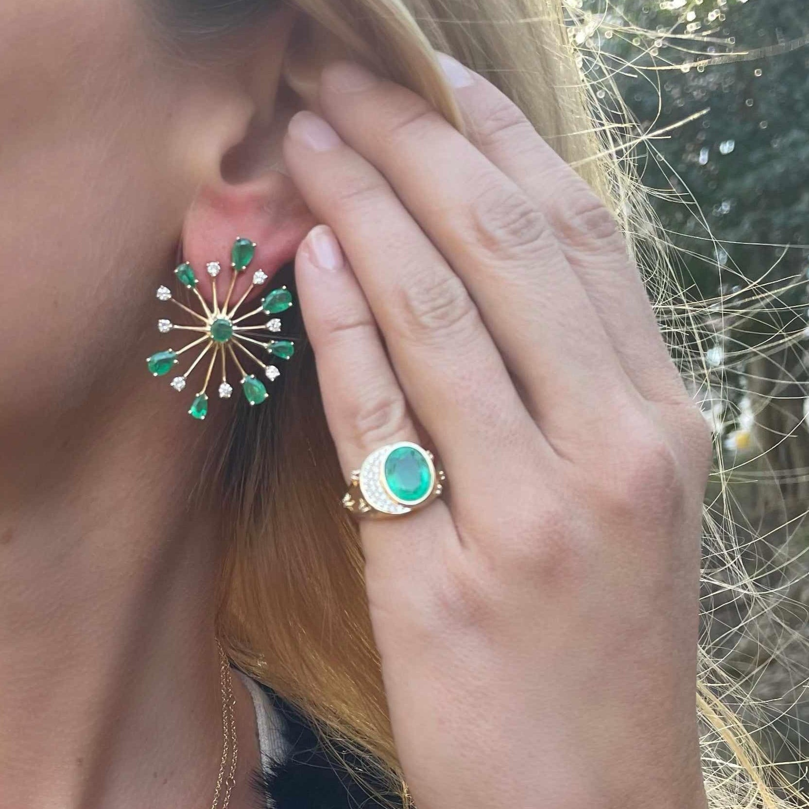 Emerald Celeste Pinky Ring