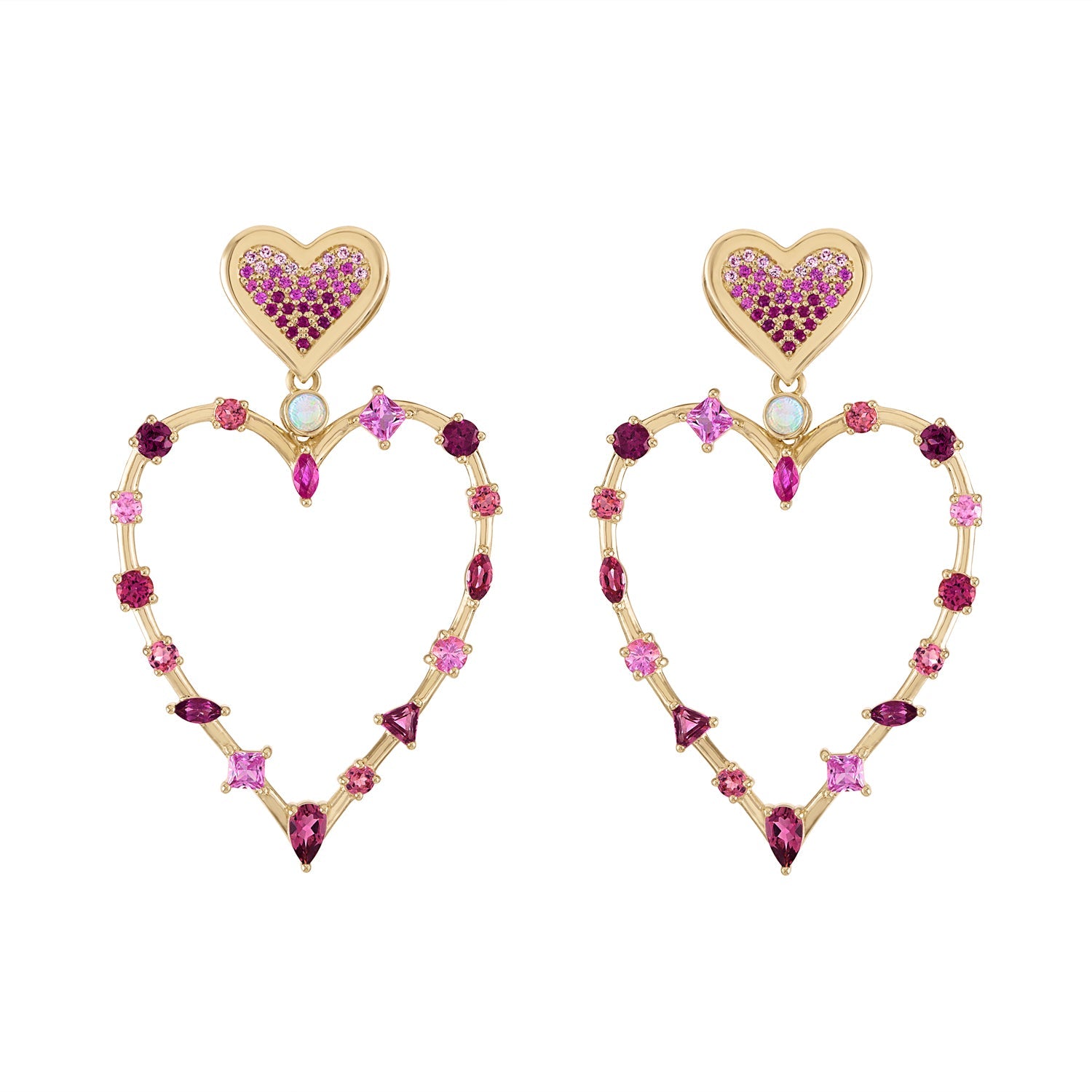 Rainbow Love Transformer Earrings-Earrings-Eden Presley Fine Jewelry