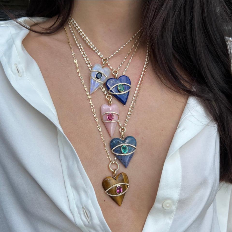 Stoned Heart-Charms & Pendants-Eden Presley Fine Jewelry