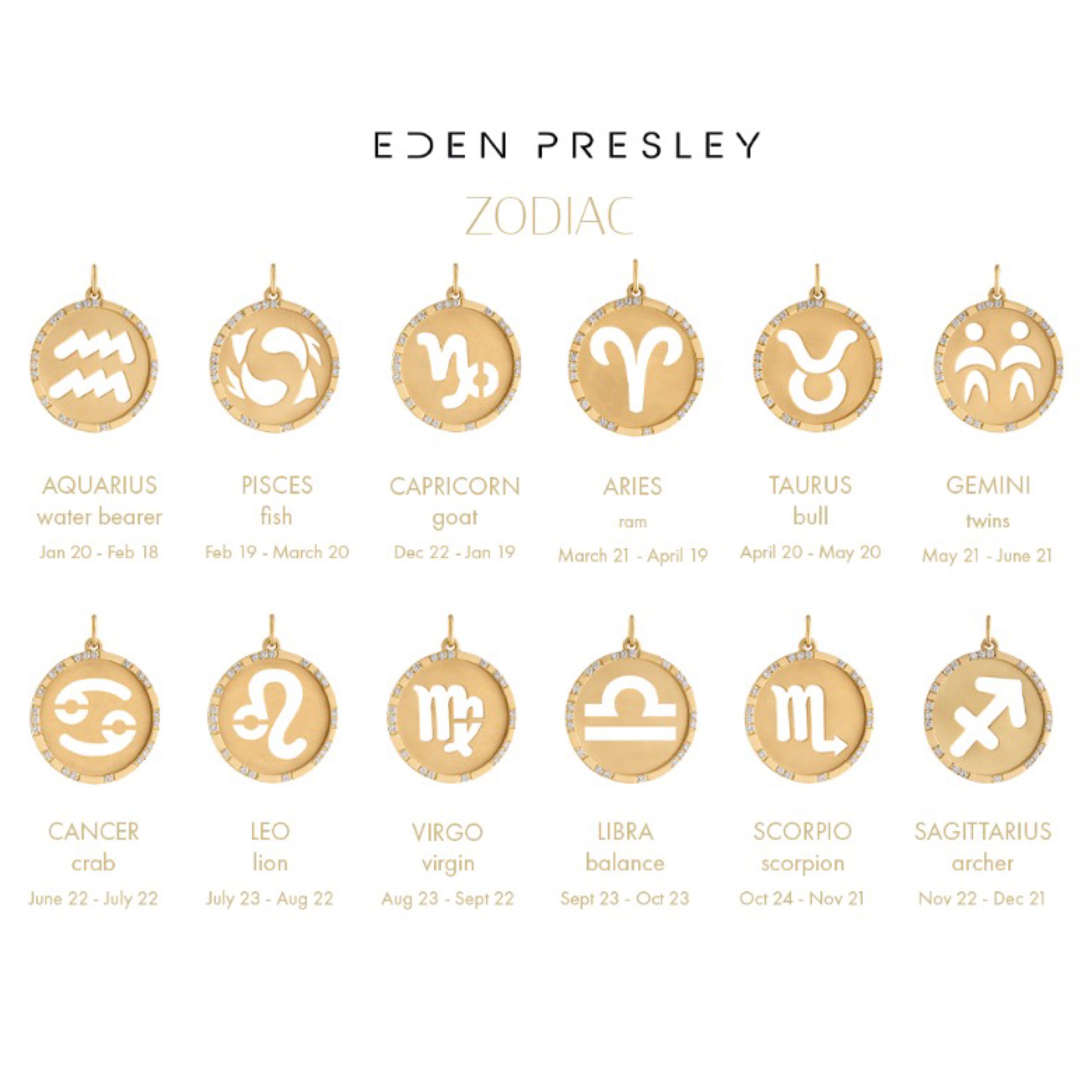 Zodiac Pendants-Necklace, pendant, necklaces, pendants-Eden Presley Fine Jewelry