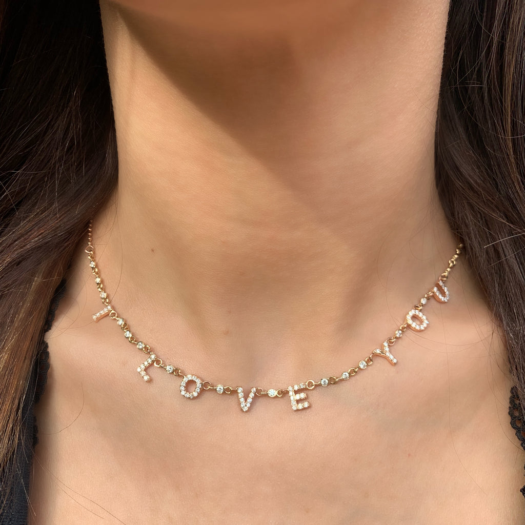Diamond Bezel Bead Chain Necklace