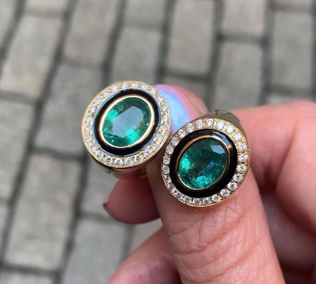 Emerald Bypass Ring