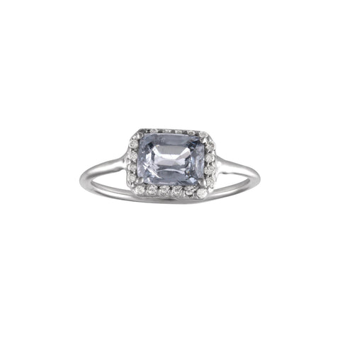 Single Rectangle Stone Diamond Ring